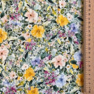 Viskoza z lanom CREPE Flowers Simi digital print