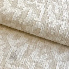 Bombažna tkanina z lanom JACQUARD Abstarct natural