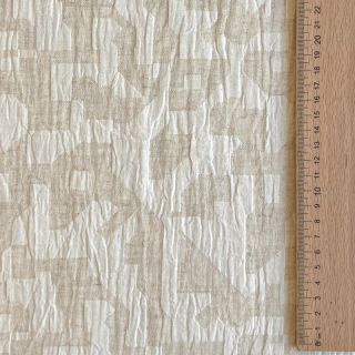 Bombažna tkanina z lanom JACQUARD Abstarct natural