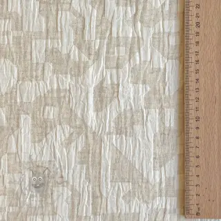 Bombažna tkanina z lanom JACQUARD Abstarct natural