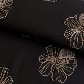 Viskoza z lanom EMBROIDERY Flower Maya black