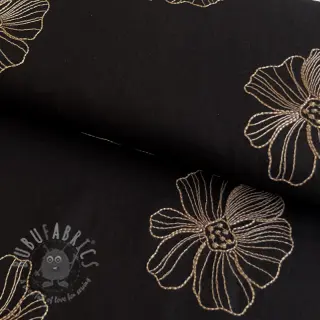 Viskoza z lanom EMBROIDERY Flower Maya black