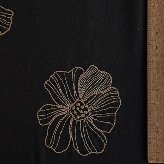 Viskoza z lanom EMBROIDERY Flower Maya black