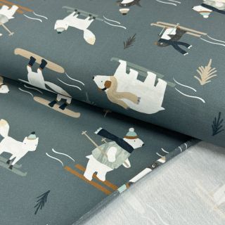 Prevešanka Winter animals sage digital print