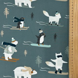 Prevešanka Winter animals sage digital print