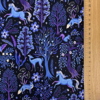 Prevešanka Forest animals navy digital print