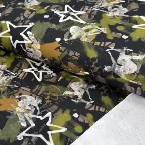 Prevešanka Graffiti army green digital print