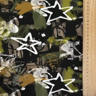 Prevešanka Graffiti army green digital print