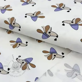 Prevešanka Dogs and hearts off white