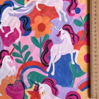 Bombažna tkanina Unicorns multi digital print