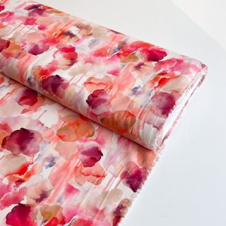 Viskoza ROSELLA STRETCH Abstract pink digital print