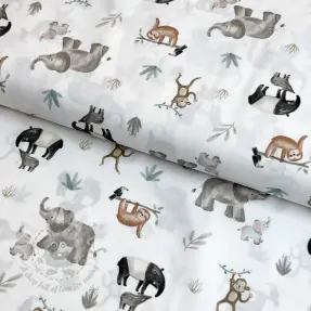 Bombažna tkanina Safari off white digital print