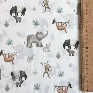 Bombažna tkanina Safari off white digital print