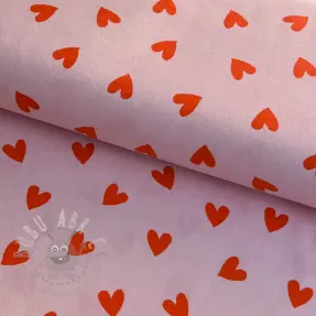 Bombažna tkanina FLANNEL Hearts pink