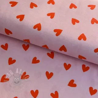 Bombažna tkanina FLANNEL Hearts pink