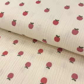 Dvoslojna gaza/muslin Fruits apple natural