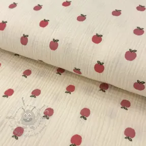 Dvoslojna gaza/muslin Fruits apple natural