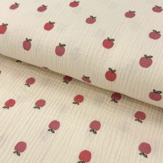 Dvoslojna gaza/muslin Fruits apple natural