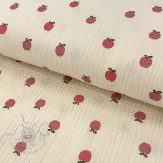 Dvoslojna gaza/muslin Fruits apple natural