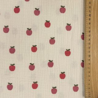 Dvoslojna gaza/muslin Fruits apple natural