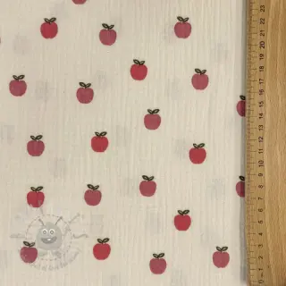 Dvoslojna gaza/muslin Fruits apple natural