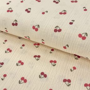Dvoslojna gaza/muslin Fruits cherry natural