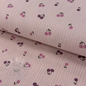 Dvoslojna gaza/muslin Fruits cherry soft rose