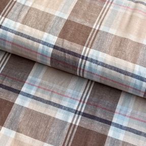 Viskoza z lanom YARN DYED Checks taupe