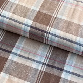 Viskoza z lanom YARN DYED Checks taupe