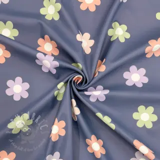 Blago za dežni plašč Flowers jeans
