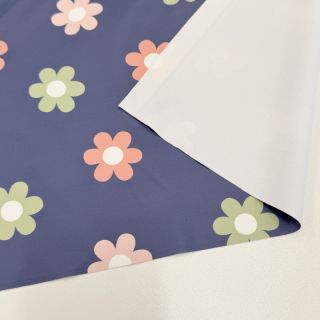 Blago za dežni plašč Flowers jeans