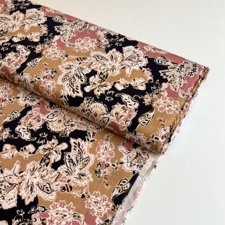 Viskoza SATIN Flowie Noe black digital print