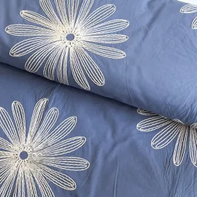Bombažna tkanina EMBROIDERY Flowie jeans