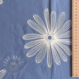 Bombažna tkanina EMBROIDERY Flowie jeans