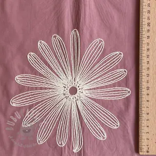 Bombažna tkanina EMBROIDERY Flowie mauve