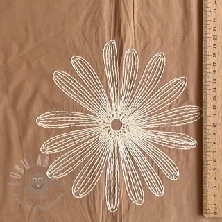 Bombažna tkanina EMBROIDERY Flowie cinnamon
