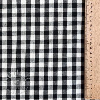 Bombažna tkanina Checks black white 1-side border