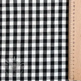 Bombažna tkanina Checks black white 1-side border