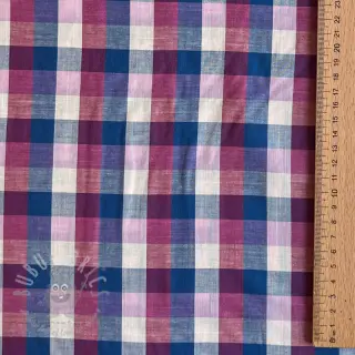 Bombažna tkanina YARN DYED Square cerise