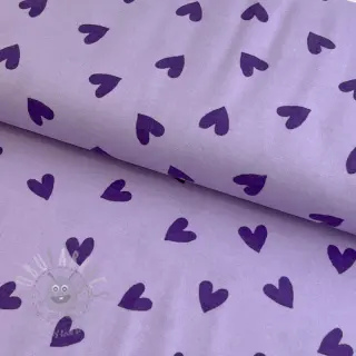 Bombažna tkanina FLANNEL Hearts lavender