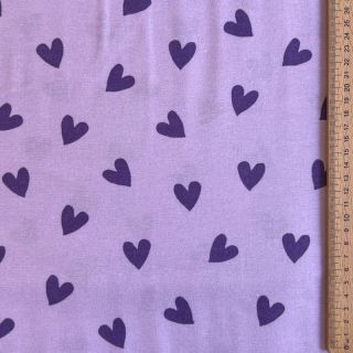 Bombažna tkanina FLANNEL Hearts lavender