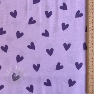 Bombažna tkanina FLANNEL Hearts lavender