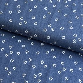 Bombažna tkanina JEANS Hearts