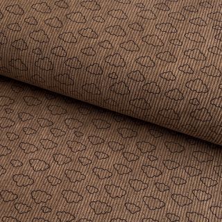 Žamet STRETCH Little clouds taupe