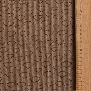 Žamet STRETCH Little clouds taupe