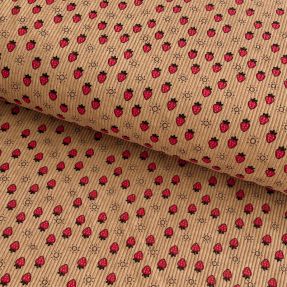 Žamet STRETCH Little strawberries sand