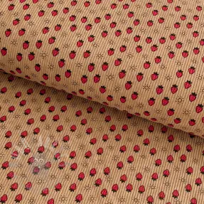 Žamet STRETCH Little strawberries sand