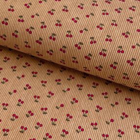 Žamet STRETCH Little cherry sand