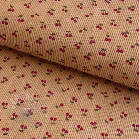 Žamet STRETCH Little cherry sand