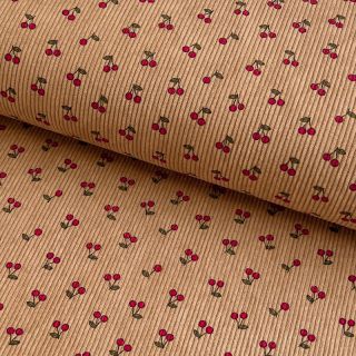Žamet STRETCH Little cherry sand